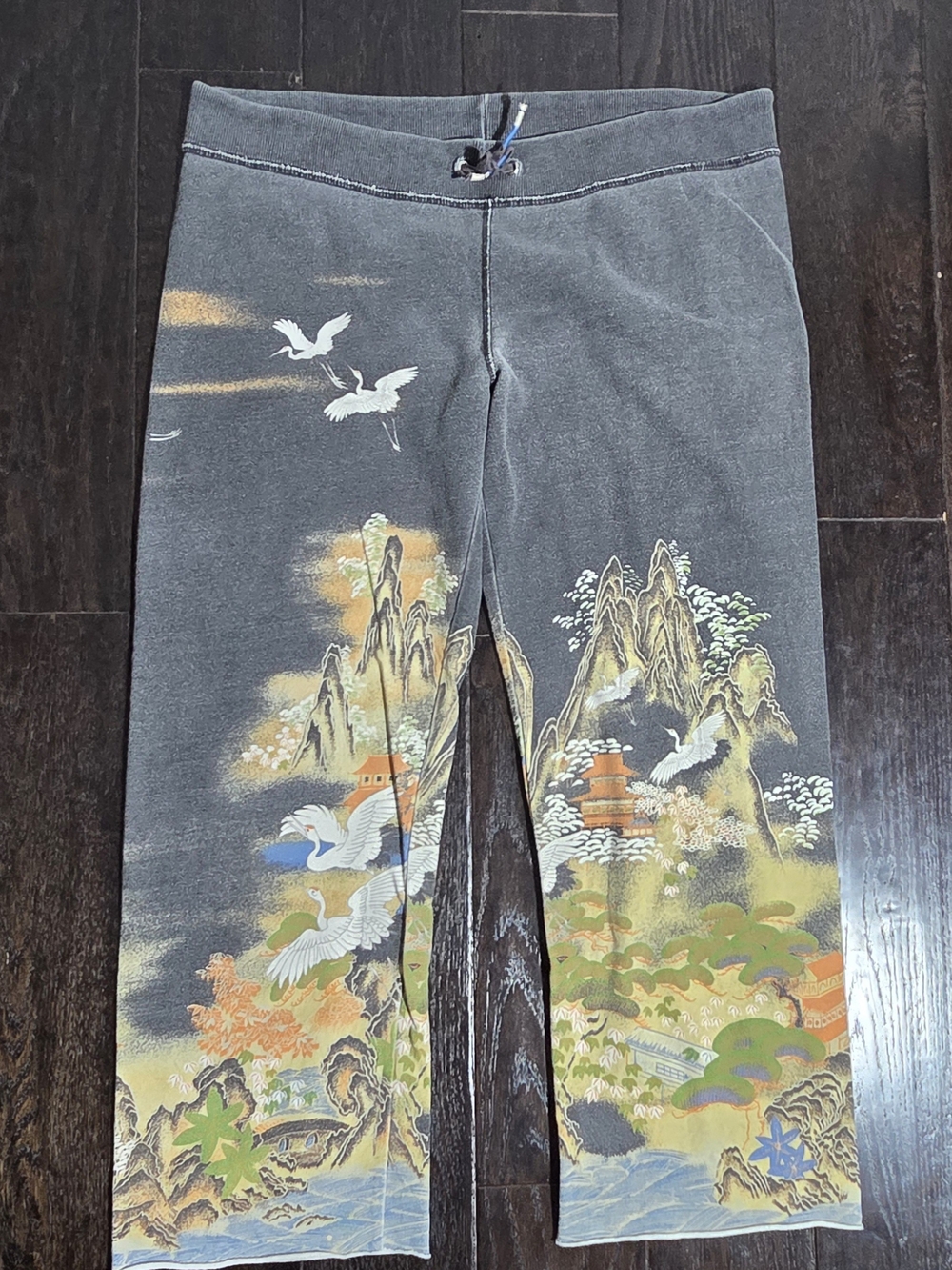Lucky Brand Women's Asian Crain Y2K Floral Croped 90s Sweatpants Size Large